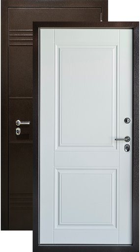 Дверь входная Термо лайт Антик медь Лиственница белая 860 левая
