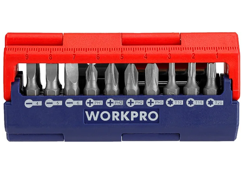 Набор бит SL, PH, TX длиной 25 мм Cr-V, 13 предметов WORKPRO WP221062	
