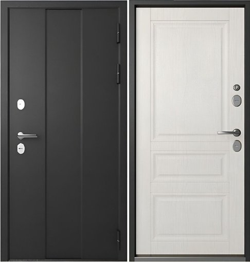 Дверь входная Термо Черный букле Астана Эш Уайт 860 левая