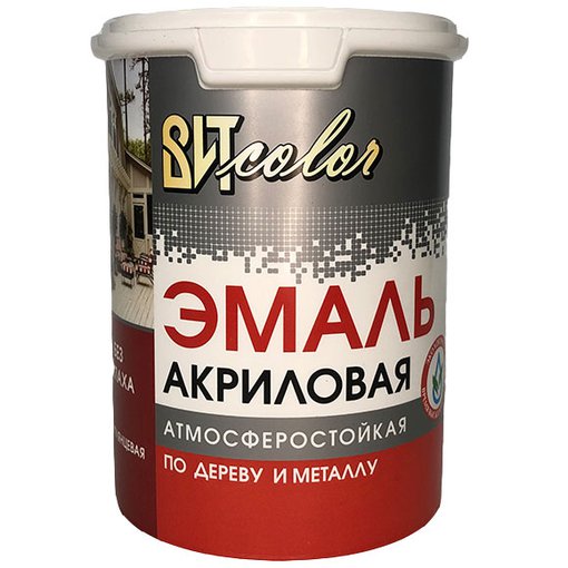 Эмаль акриловая белая полуглянцевая 1 кг