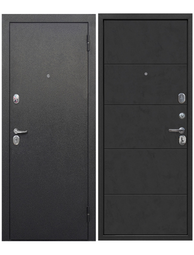 Дверь входная Гарда Букле черный Бетон графит 960 мм левая