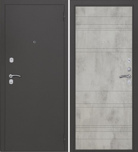 Дверь входная Практик букле серый бетон светлый 870 левая