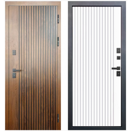 Дверь входная Протерма 12 см МДФ/МДФ, Муар,Винорит патина/Рельеф белый 960 мм левая