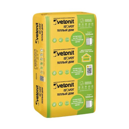 Утеплитель ВЕТОНИТ Теплый Дом плиты 1170х610х50мм (10 м2)  (14шт)