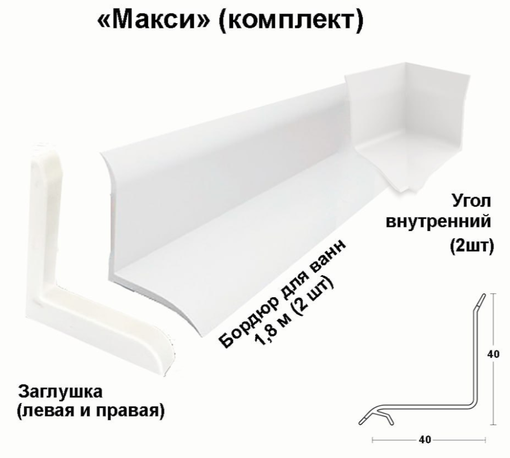 Бордюр для ванн Эплайн "Макси"