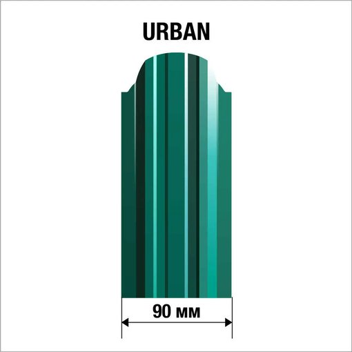 Евроштакетник Urban 90*1200 мм зеленый мох